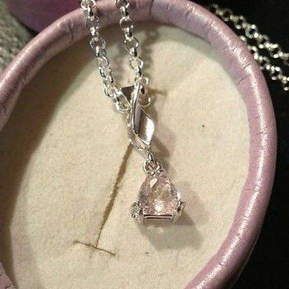 Natural Morganite Sterling Silver Necklace - Picture 2 of 4